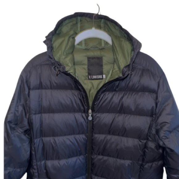 Linksoul Down Mens Kirkwall Black Hoodie Jacket Twilight Jacket Sz Small Golf - Picture 9 of 12
